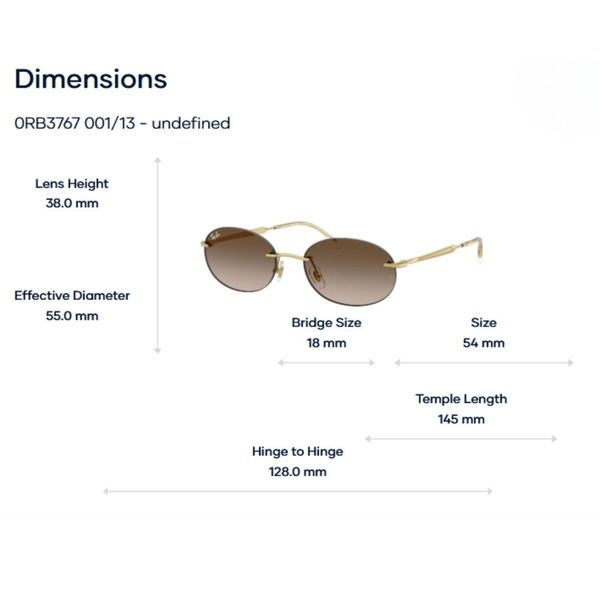 Kính Mát Oval Không Viền Sunglasses RayBan 0RB3767