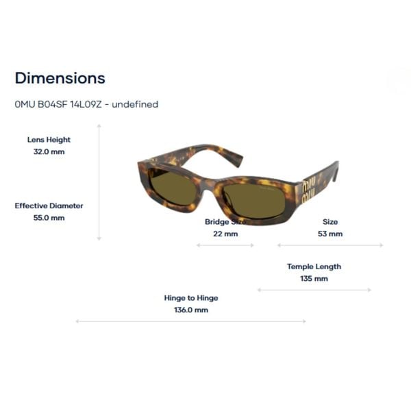 Kính Mát Miu Miu 0MU B04SF – Tem chính hãng Luxottica