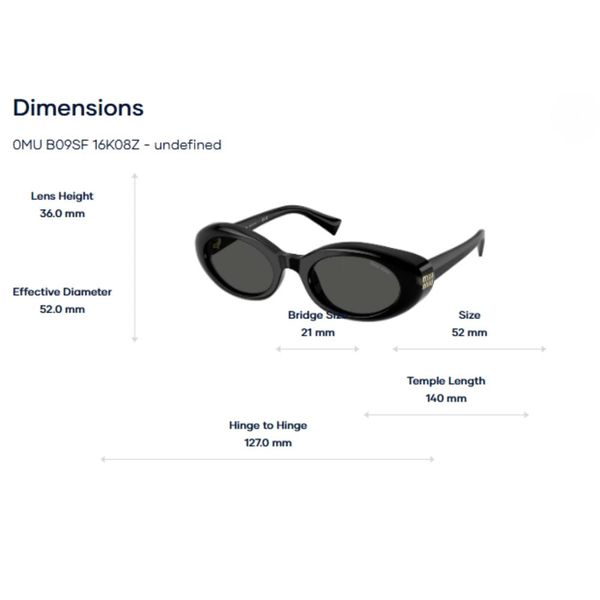 Kính Mát Oval Miu Miu 0MU B09SF – Tem chính hãng Luxottica