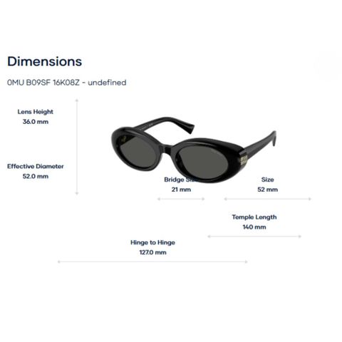  Kính Mát Oval Miu Miu 0MU B09SF – Tem chính hãng Luxottica 