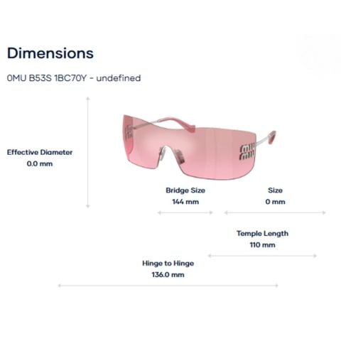  Miu Miu 0MU B53S Kính Mát Không Gọng – Tem Chính Hãng Luxottica 