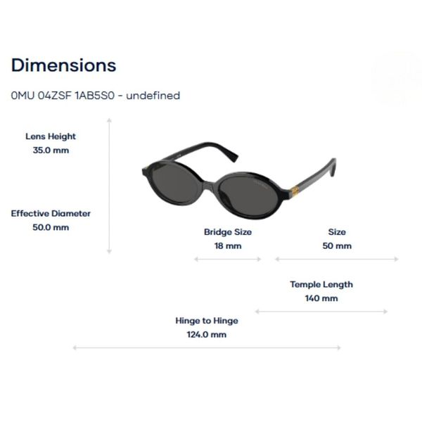 Miu Miu 0MU 04ZSF Kính Mát Oval – Tem Chính Hãng Luxottica