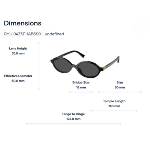  Miu Miu 0MU 04ZSF Kính Mát Oval – Tem Chính Hãng Luxottica 