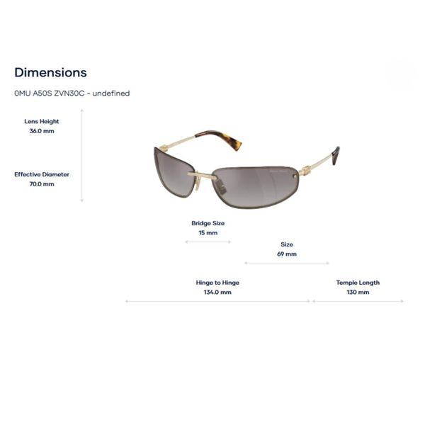 Kính Mát Oval Miu Miu 0MU A50S – Tem Chính Hãng Luxottica