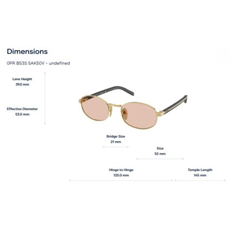  Prada 0PR B53S Kính Mát Oval – Tem Chính Hãng Luxottica 