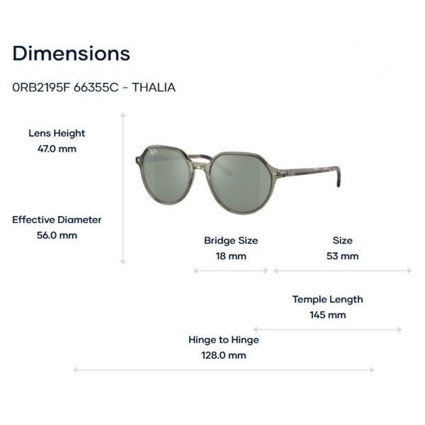 Kính Mát Ray-Ban Thalia 0RB2195F – Tem Chính Hãng Luxottica