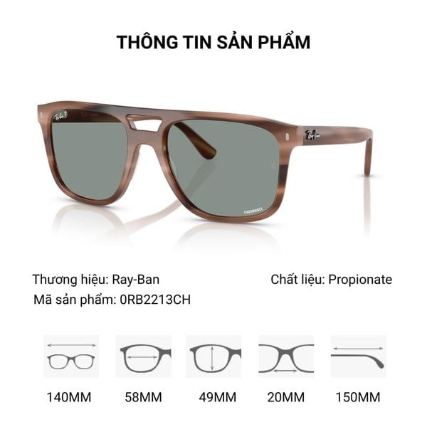 Kính Mát RayBan 0RB2213CH – Tem Chính Hãng Luxottica