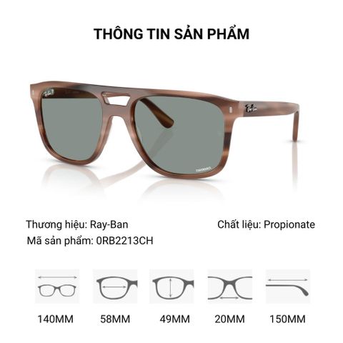  RayBan 0RB2213CH Kính Mát – Tem Chính Hãng Luxottica 
