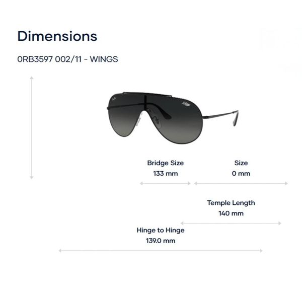 Kính Mát Ray-Ban Wings 0RB3597 – Tem Chính Hãng Luxottica