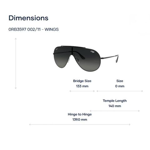  Kính Mát Ray-Ban Wings 0RB3597 – Tem Chính Hãng Luxottica 