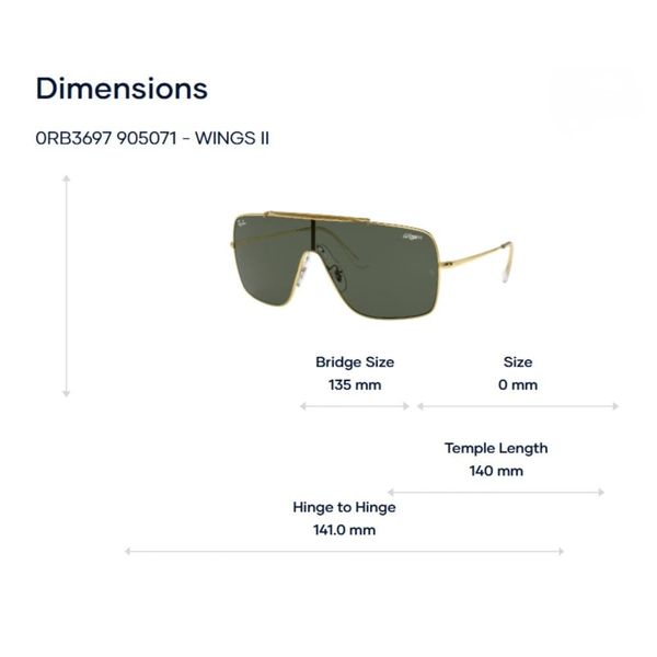 Kính Mát Ray-Ban Wings II 0RB3697 – Tem Chính Hãng Luxottica