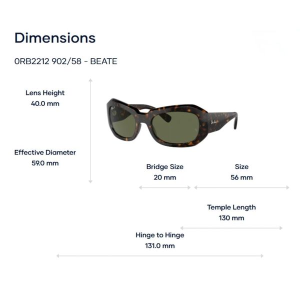 Kính Mát Ray-Ban Beate 0RB2212 – Tem Chính Hãng Luxottica