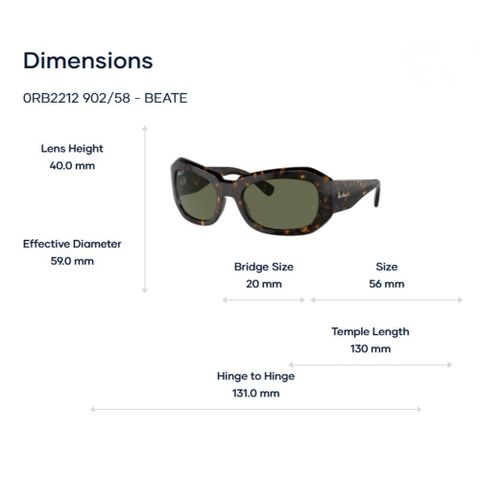  Kính Mát Ray-Ban Beate 0RB2212 – Tem Chính Hãng Luxottica 