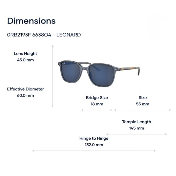 Kính Mát Ray-Ban Leonard 0RB2193F – Tem Chính Hãng Luxottica