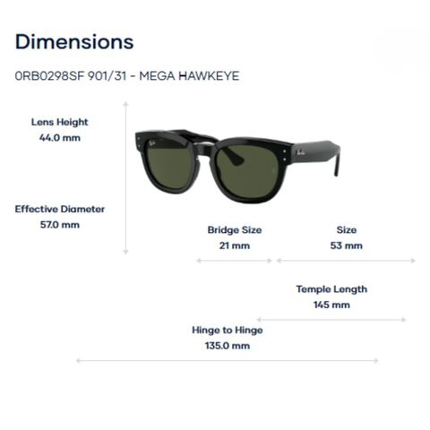  RayBan Mega Hawkeye 0RB0298SF Kính Mát – Tem Chính Hãng Luxottica 
