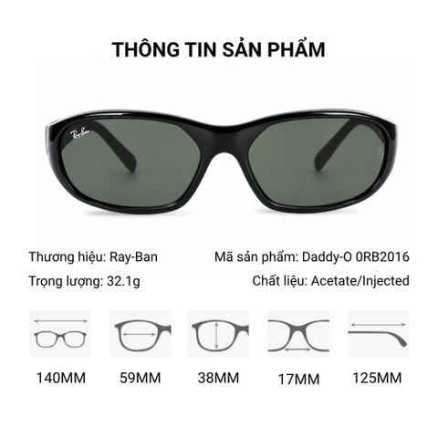  Kính Mát  RayBan Daddy-O 0RB2016 Jennie Collection – Tem Chính Hãng Luxottica 