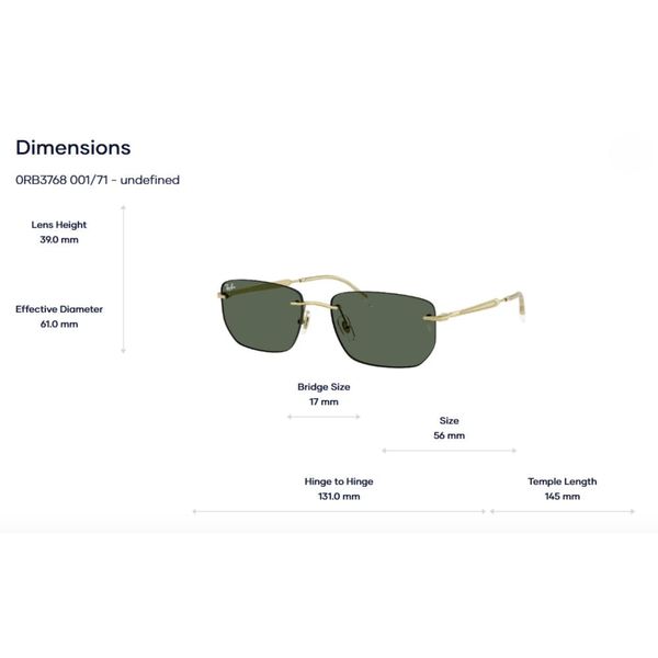 Kính Mát Không Gọng RayBan 0RB3768 - Tem Chính Hãng Luxottica