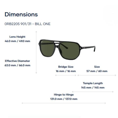  RayBan Bill One 0RB2205 Kính Mát – Tem Chính Hãng Luxottica 