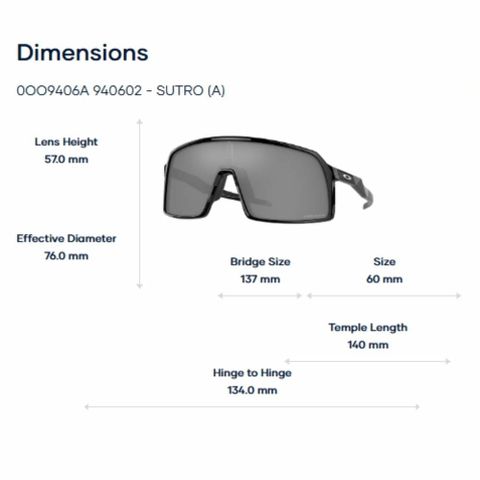  Oakley Sutro A 0OO9406A Kính Mát Thể Thao – Tem Chính Hãng Luxottica 