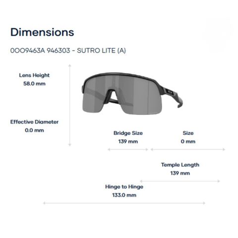  Oakley Sutro Lite A 0OO9463A Kính Mát Thể Thao Nửa Khung – Tem Chính Hãng Luxottica 