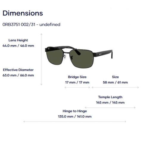  Kính Mát Vuông RayBan 0RB3751- Tem Chính hãng Luxottica 