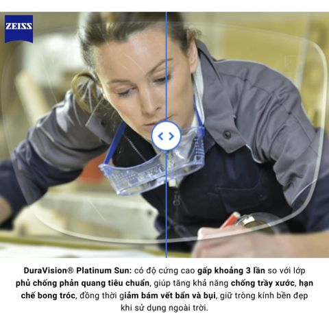  Zeiss ClearView Polarized Tròng Kính Đơn Tròng Phân Cực với Lớp Phủ DuraVision® 