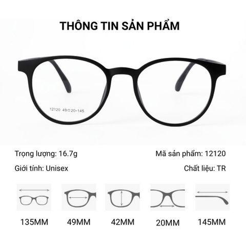  Kính Râm Cận Clip On Snap 12120 TR90 Phân Cực Polarized 2 Trong 1 Bộ 5 Kẹp Cao Cấp 
