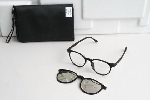  Kính Râm Cận Clip On Snap 12120 TR90 Phân Cực Polarized 2 Trong 1 Bộ 5 Kẹp Cao Cấp 