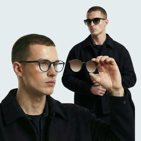  Kính Râm Cận Clip On Snap 12120 TR90 Phân Cực Polarized 2 Trong 1 Bộ 5 Kẹp Cao Cấp 