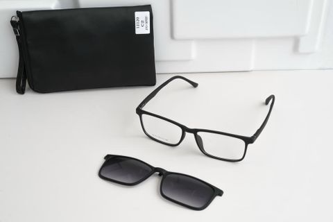  Kính Râm Cận Clip On Snap 12174 TR90 Phân Cực Polarized 2 Trong 1 Bộ 5 Kẹp Cao Cấp 