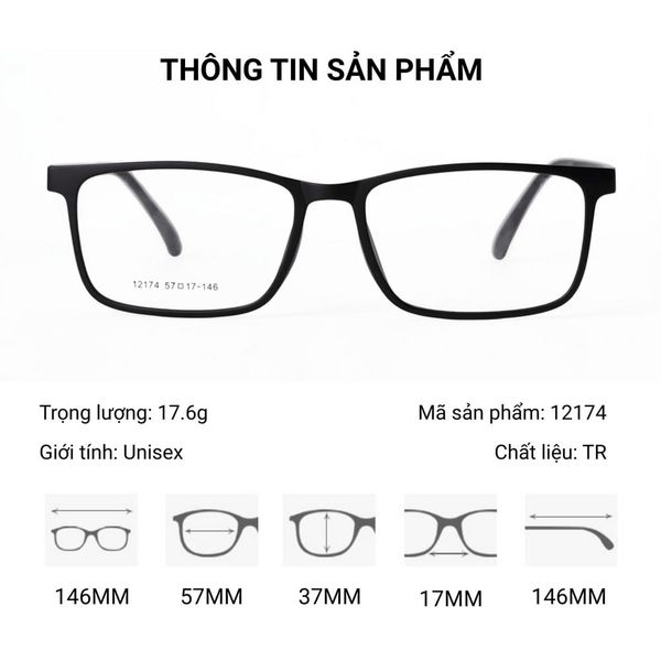 Kính Râm Cận Clip On Snap 12174 TR90 Phân Cực Polarized 2 Trong 1 Bộ 5 Kẹp Cao Cấp