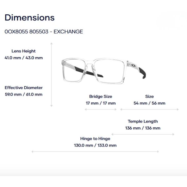 Oakley Exchange 0OX8055 Gọng Kính Thể Thao – Tem Chính Hãng Luxottica