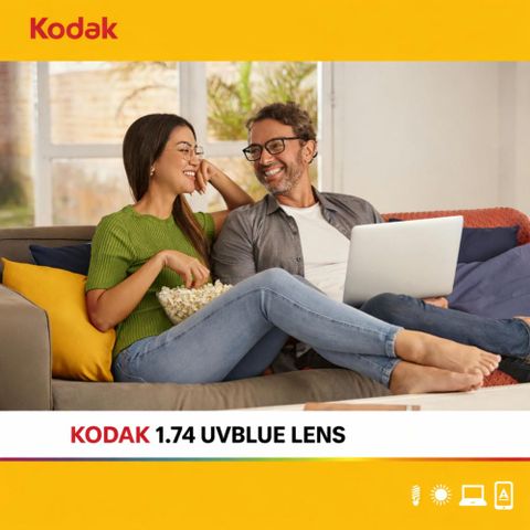  Kodak 1.74 UVBlue – Tròng Kính Chống Ánh Sáng Xanh Siêu Mỏng 