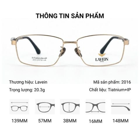  Lavein 2016 Gọng Kính Tiatnium IP – Chính Hãng 