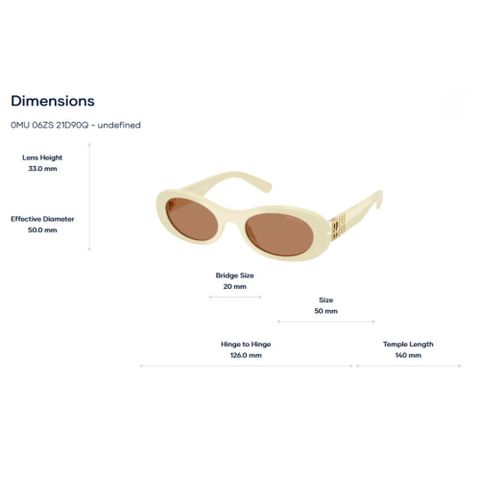  Miu Miu 0MU 06ZS Kính Mát - Tem Chính Hãng Luxottica 