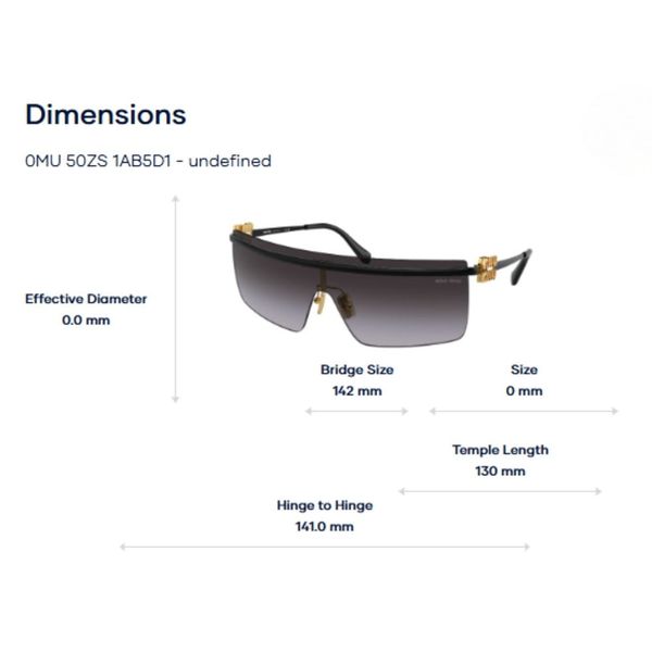 Miu Miu 0MU 50ZS Kính Mát Không Gọng – Tem Chính Hãng Luxottica