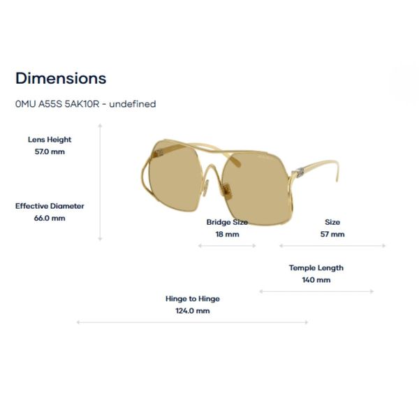 Kính Mát Vuông Miu Miu 0MU A55S - Tem chính hãng Luxottica