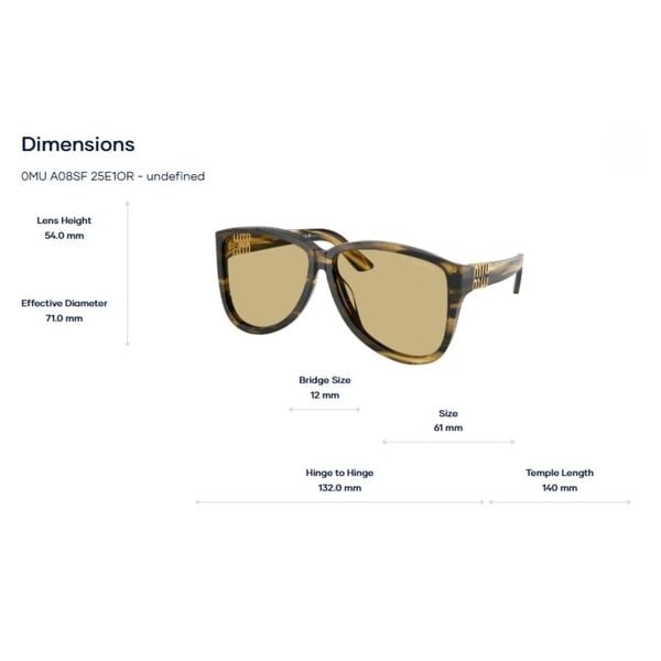 Kính Mát Pilot Miu Miu 0MU A08SF - Tem chính hãng Luxottica