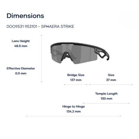  Kính Mát Thể Thao Nửa Khung Oakley Sphaera Strike 0OO9531 - Tem Chính Hãng Luxottica 