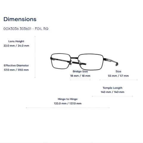  Oakley 0ox3036 Foil rq Gọng Kính – Tem Chính Hãng Luxottica 