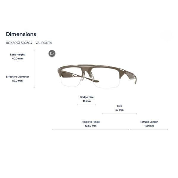 Gọng Kính OAKLEY 0OX5093 - Valdosta - Tem Chính Hãng Luxottica