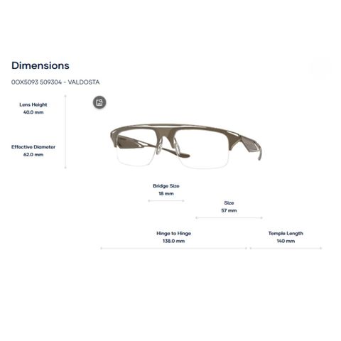  Gọng Kính OAKLEY 0OX5093 - Valdosta - Tem Chính Hãng Luxottica 