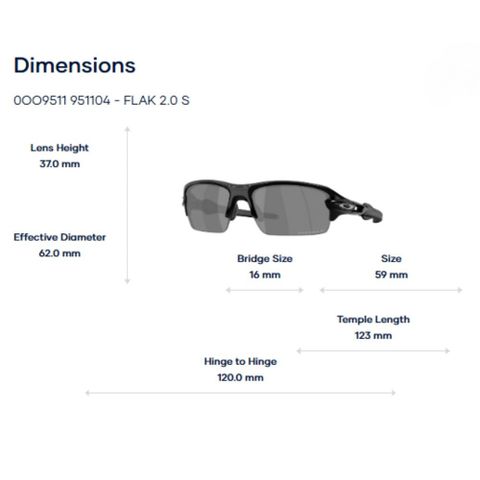  Oakley Flak 2.0 S 0OO9511 Kính Mát Nửa Khung – Tem Chính Hãng Luxottica 
