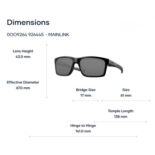 Oakley Mainlink 0OO9264 Kính Mát – Tem Chính Hãng Luxottica