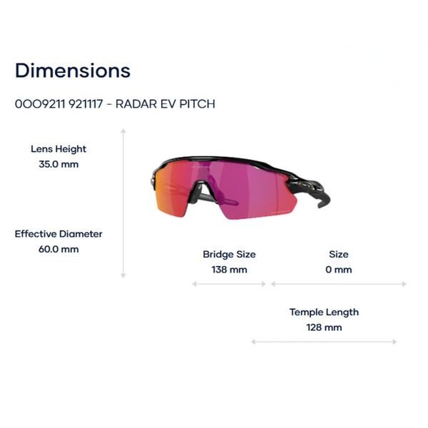 Oakley Radar Ev Pitch 0OO9211 Kính Mát Nửa Khung – Tem Chính Hãng Luxottica