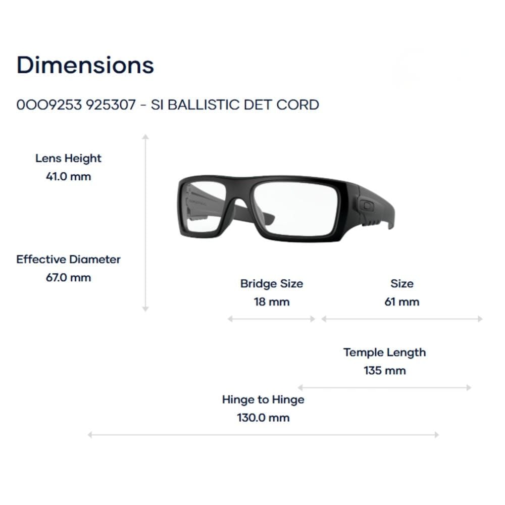  Gọng Kính Thể Thao Oakley Si Ballistic Det Cord 0OO9253 - Tem Chính Hãng Luxottica 