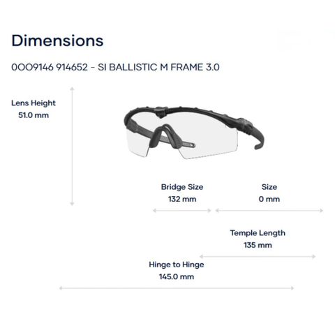  Oakley Si Ballistic M Frame 3.0 0OO9146 Gọng Kính Thể Thao Nửa Khung – Tem Chính Hãng Luxottica 