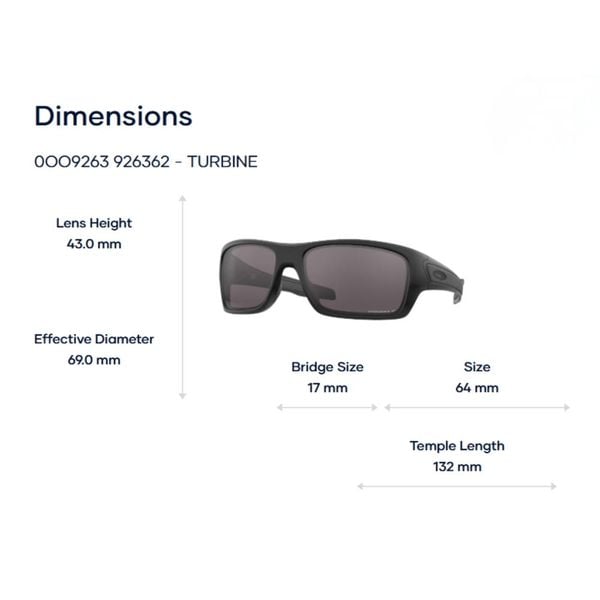 Oakley Turbine 0OO9263 Kính Mát – Tem Chính Hãng Luxottica