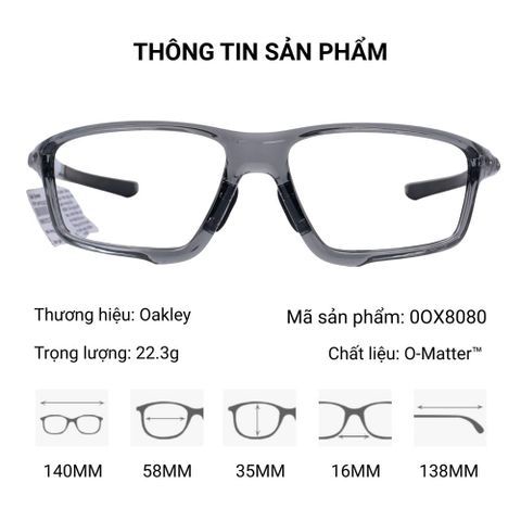  Oakley Crosslink Zero 0OX8080 Gọng Kính Thể Thao - Tem Chính Hãng Luxottica 