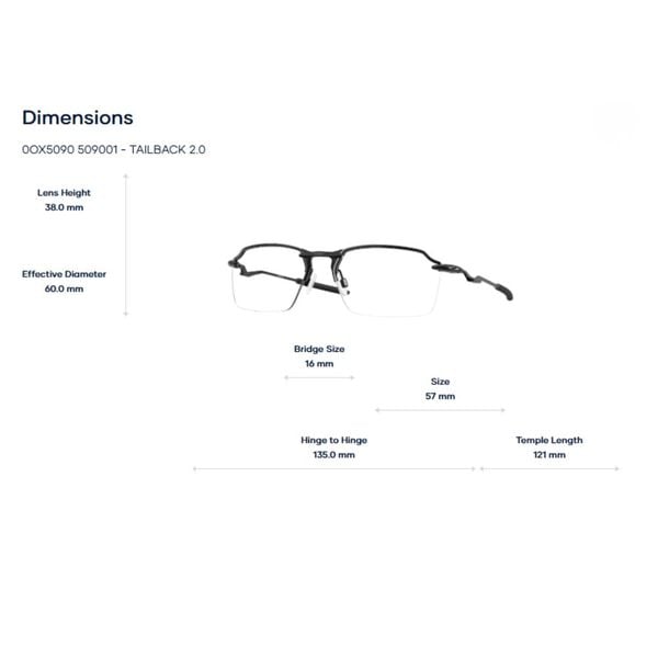 Gọng Kính Oakley Tailback 2.0 0OX5090 - Tem Chính Hãng Luxottica